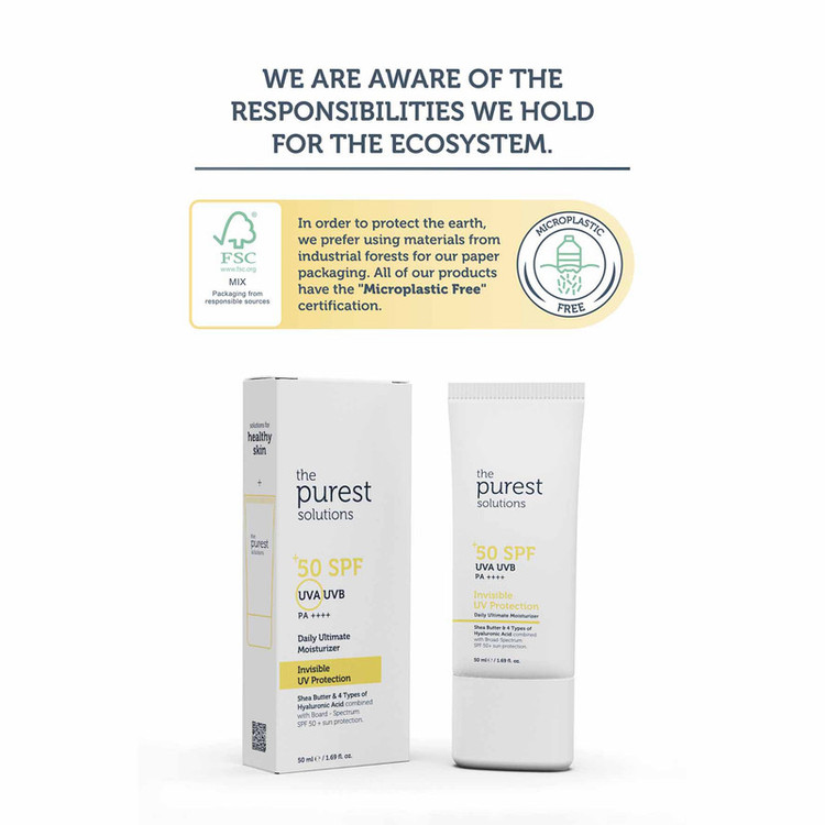 کرم ضد آفتاب بیرنگ صورت پیورست سولوشن SPF 50 مدل Invisible UV Protection محافظ در برابر UVA + UVB مناسب برای انواع پوست حجم 50 میلیلیتر