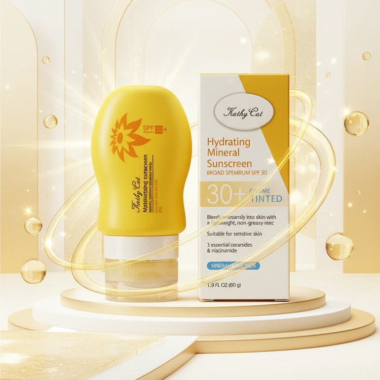 کرم ضد آفتاب بی رنگ صورت و گردن کتی کت SPF30 مدل Mineral محافظ UVA ،UVB مناسب برای انواع پوست وزن 60 گرم