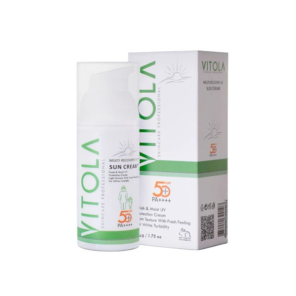فلوئید ضد آفتاب بیرنگ صورت ویتولا SPF 50 مدل Professional محافظ در برابر اشعه UVA و UVB مناسب برای انواع پوست حجم 50 میلیلیتر