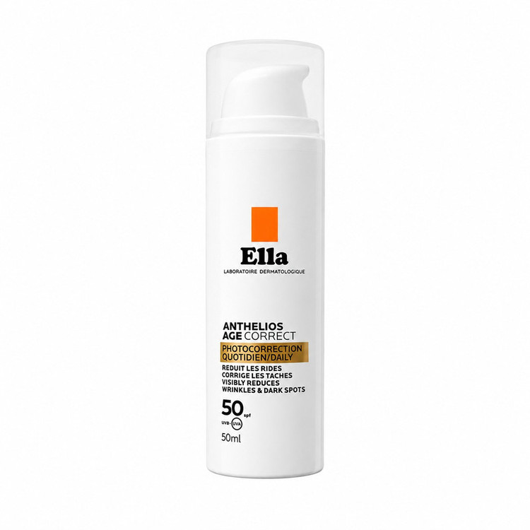 کرم ضد آفتاب بیرنگ دست، صورت، گردن الا SPF 50 مدل Anthelios age correct محافظ در برابر اشعههای UVA و UVB مناسب برای انواع پوست حجم ۵۰ میلیلیتر