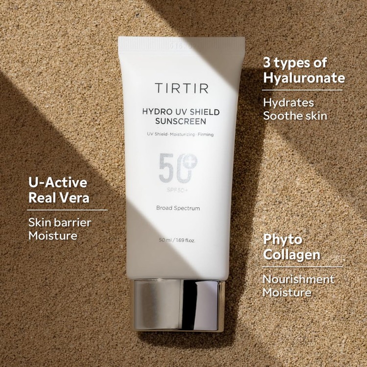 کرم ضدآفتاب بیرنگ صورت تیرتیر SPF50 مدل shield محافظت در برابر اشعه UVA و UVB مناسب برای پوست های مختلط حجم 50 میلیلیتر