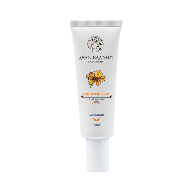 کرم ضد آفتاب بدون رنگ عسل بانو SPF 30 مدل 01 مناسب انواع پوست حجم 50 میلیلیتر