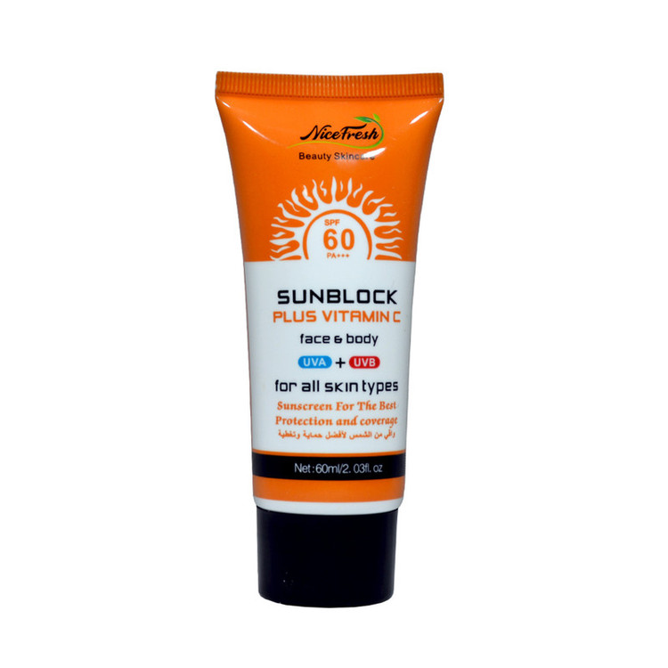 کرم ضد آفتاب بدون رنگ نایس فرش SPF 60 مدل ویتامین C مناسب انواع پوست حجم 60 میلیلیتر