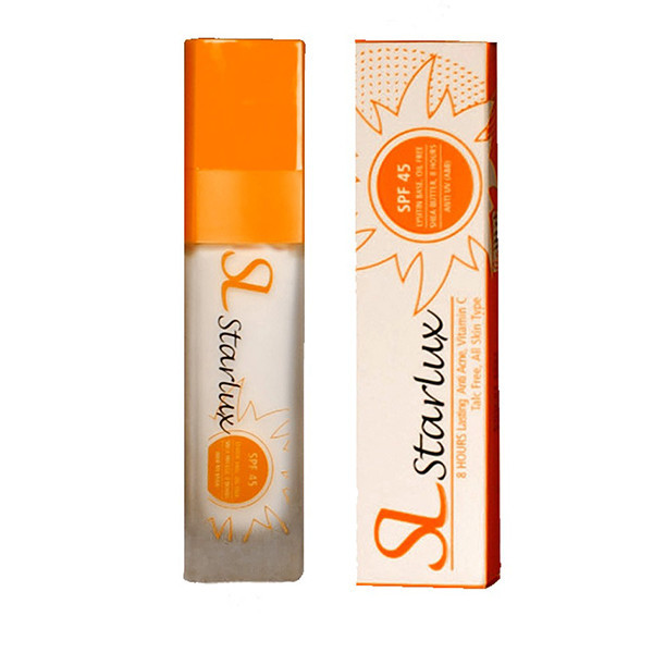 کرم ضد آفتاب بدون رنگ استارلوکس SPF 45 مدل 45 مناسب انواع پوست حجم 30 میلی لیتر