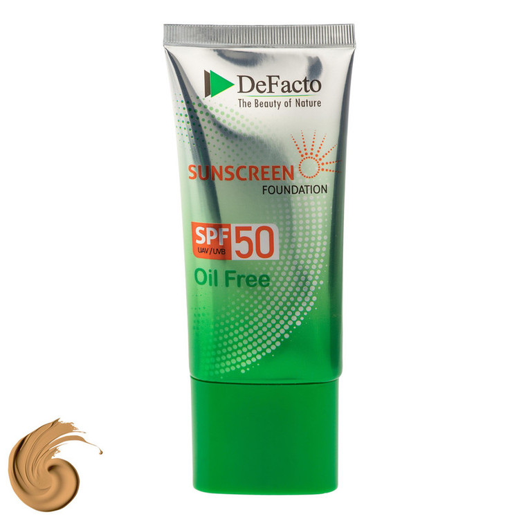 کرم ضد آفتاب رنگی صورت دیفکتو SPF 50 مدل LB محافظ در برابر اشعه UVA،UVB مناسب برای پوست چرب حجم 50 میلیلیتر