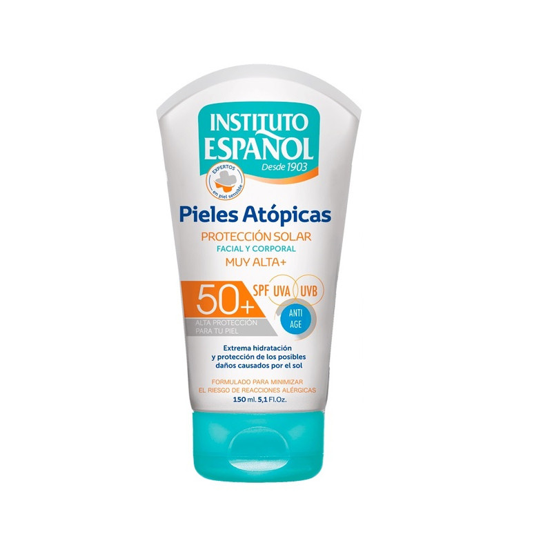 کرم ضد آفتاب بدون رنگ انستیتو اسپانول SPF 50 مدل آتوپیک مناسب پوست های خشک و حساس حجم 150 میلی‌لیتر