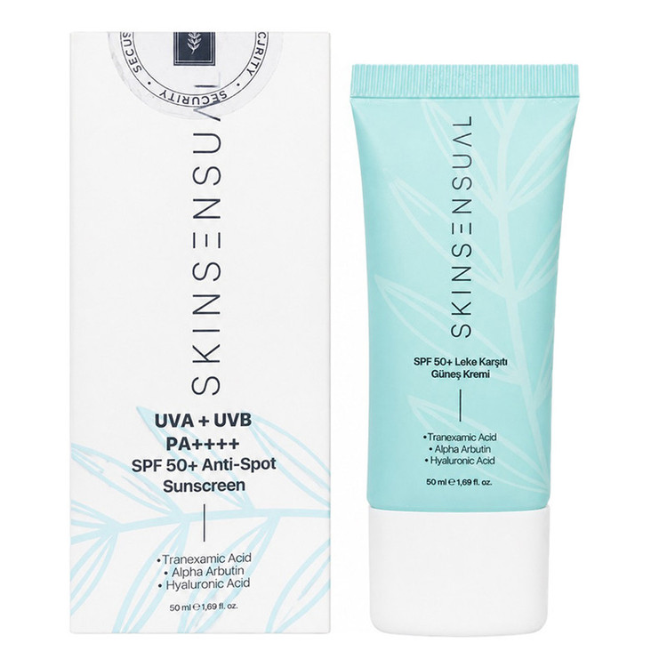 کرم ضد آفتاب بیرنگ صورت، گردن، دست اسکین سنشوال SPF 50 مدل PA++++ محافظ در برابرUVB مناسب برای انواع پوست حجم 50 میلیلیتر