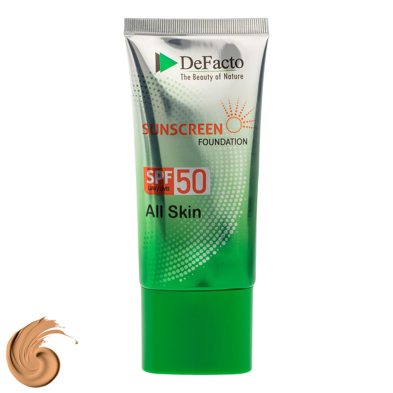 کرم ضد آفتاب رنگی صورت دیفکتو SPF 50 مدل NB ‌محافظ در برابر اشعه UVA،UVB مناسب برای انواع پوست حجم 50 میلی‌لیتر