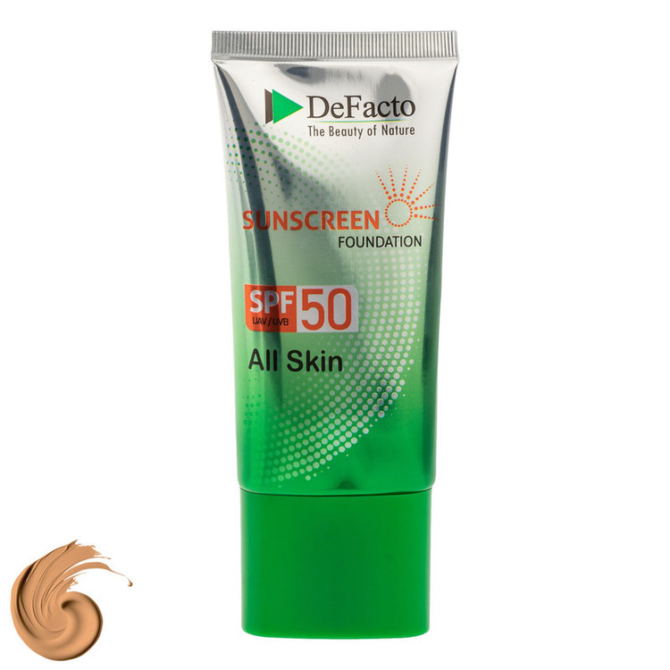 کرم ضد آفتاب رنگی صورت دیفکتو SPF 50 مدل NB محافظ در برابر اشعه UVA،UVB مناسب برای انواع پوست حجم 50 میلیلیتر