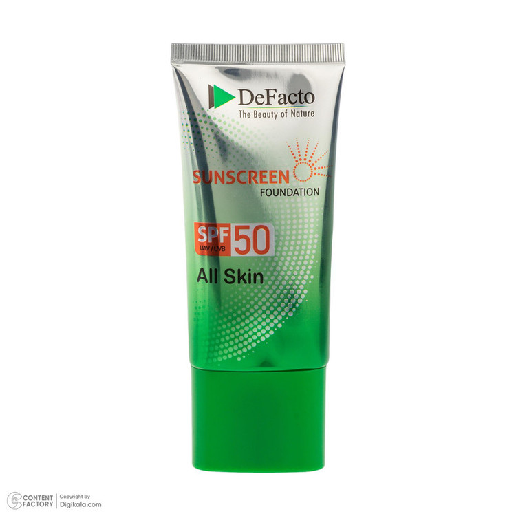 کرم ضد آفتاب رنگی صورت دیفکتو SPF 50 مدل NB محافظ در برابر اشعه UVA،UVB مناسب برای انواع پوست حجم 50 میلیلیتر