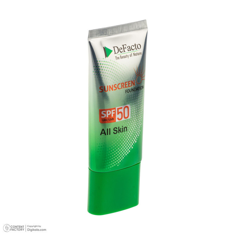 کرم ضد آفتاب رنگی صورت دیفکتو SPF 50 مدل ULB محافظ در برابر اشعه UVA،UVB مناسب برای انواع پوست حجم 50 میلیلیتر