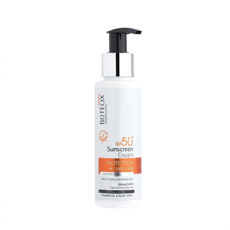 کرم ضد آفتاب بی‌رنگ صورت بوتئوکس SPF 50 مدل protect ‌محافظ UVA/UVB مناسب برای پوست چرب و مختلط حجم 100 میلی‌لیتر