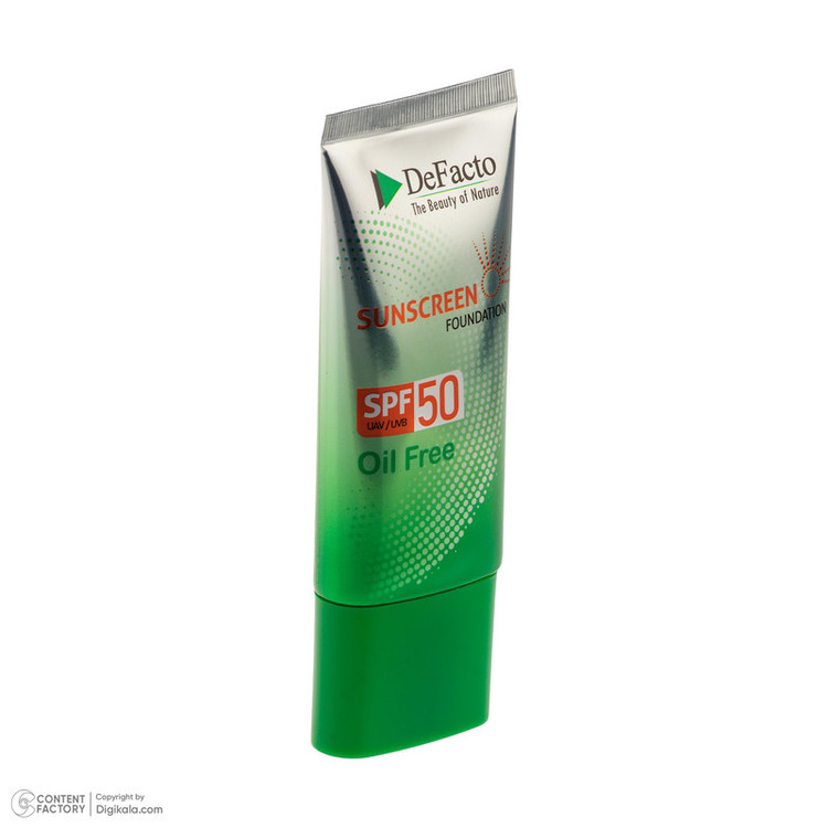 کرم ضد آفتاب رنگی صورت دیفکتو SPF 50 مدل ULB محافظ در برابر اشعه UVA،UVB مناسب برای پوست چرب حجم 50 میلیلیتر