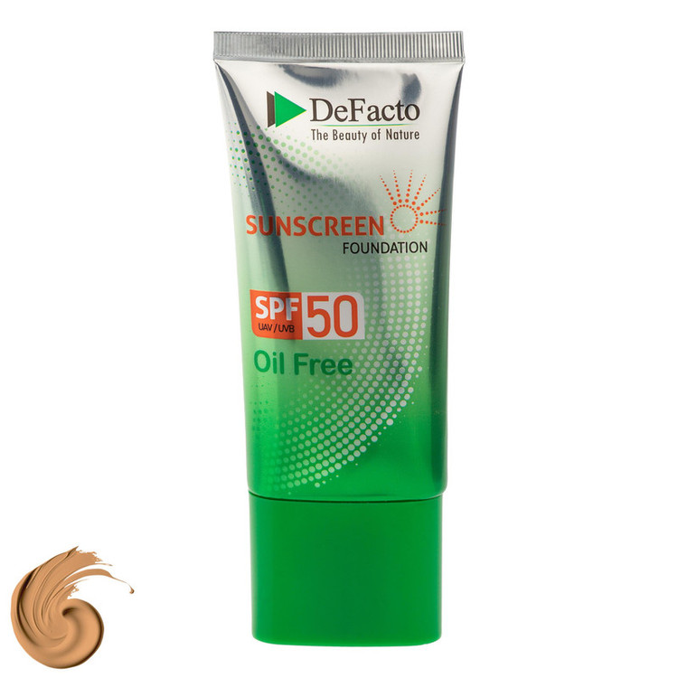 کرم ضد آفتاب رنگی صورت دیفکتو SPF 50 مدل ULB محافظ در برابر اشعه UVA،UVB مناسب برای پوست چرب حجم 50 میلیلیتر