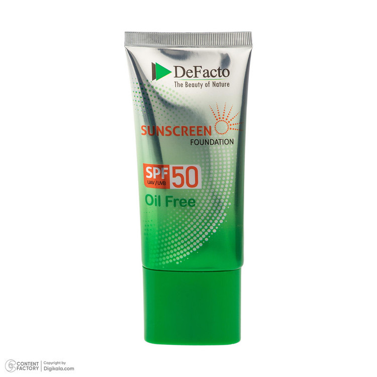 کرم ضد آفتاب رنگی صورت دیفکتو SPF 50 مدل ULB محافظ در برابر اشعه UVA،UVB مناسب برای پوست چرب حجم 50 میلیلیتر