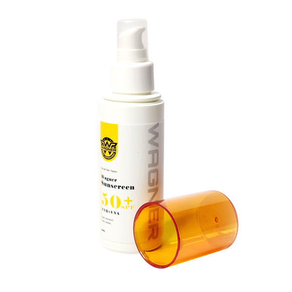 کرم ضد آفتاب بیرنگ صورت و گردن وگنر SPF 50 مدل ضدلک UVB/UVA مناسب برای انواع پوست حجم 100 میلیلیتر