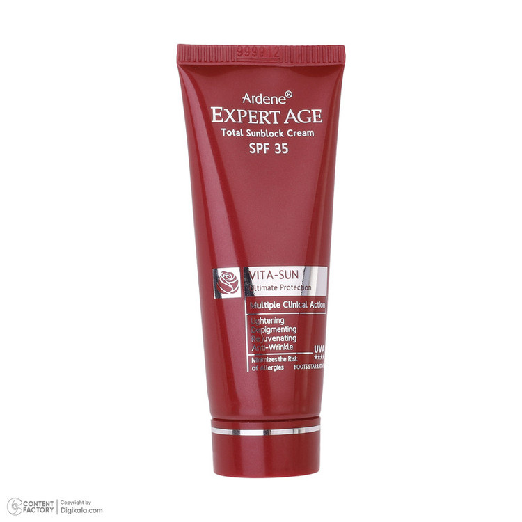 کرم ضد آفتاب بدون رنگ آردن اکسپرت ایج SPF 35 مدل VITA مناسب همه انواع پوست حجم 45 میلیلیتر