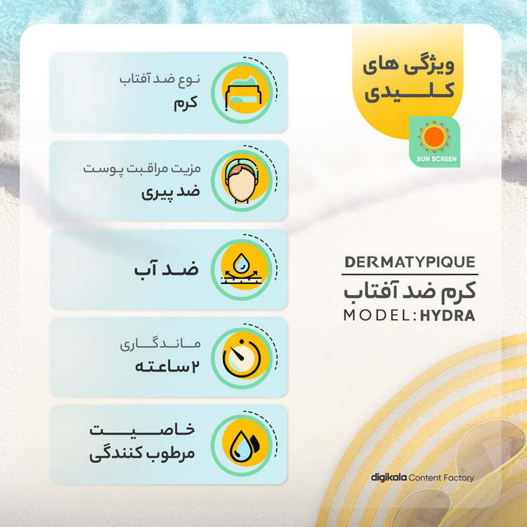 کرم ضدآفتاب درماتیپیک مدل هیدرا، حجم 50 میلیلیتر