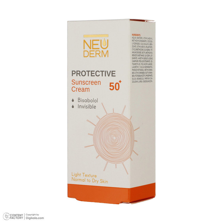 کرم ضد آفتاب بدون رنگ نئودرم SPF 50 مدل Highly Protective مناسب پوست های نرمال تا خشک حجم 50 میلیلیتر