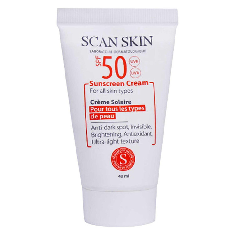 کرم ضدآفتاب و ضدلک بیرنگ اسکن اسکین مدل SPF50 مناسب انواع پوست، حجم 40 میلیلیتر