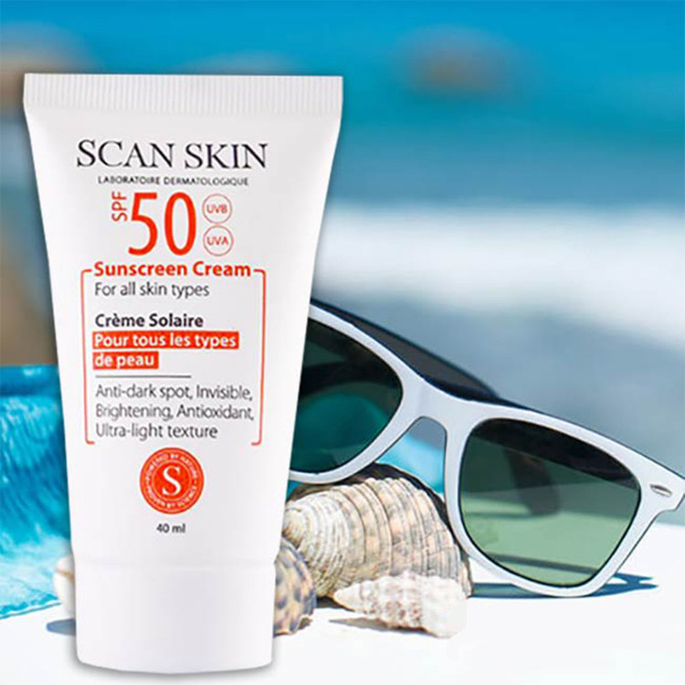 کرم ضدآفتاب و ضدلک بیرنگ اسکن اسکین مدل SPF50 مناسب انواع پوست، حجم 40 میلیلیتر