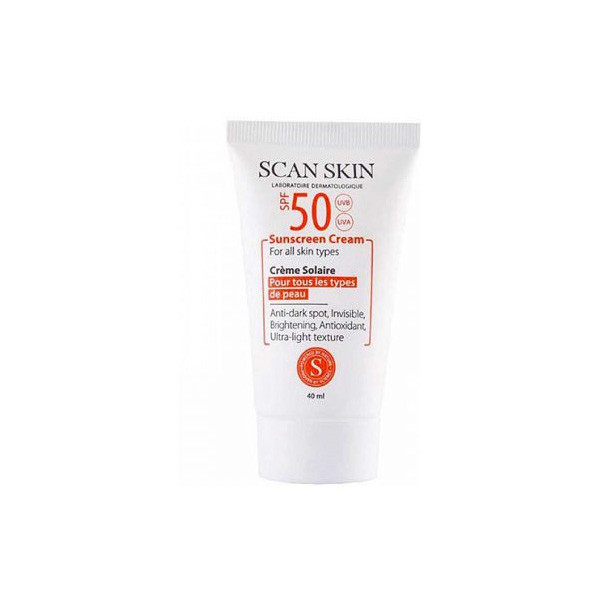کرم ضدآفتاب و ضدلک بیرنگ اسکن اسکین مدل SPF50 مناسب انواع پوست، حجم 40 میلیلیتر