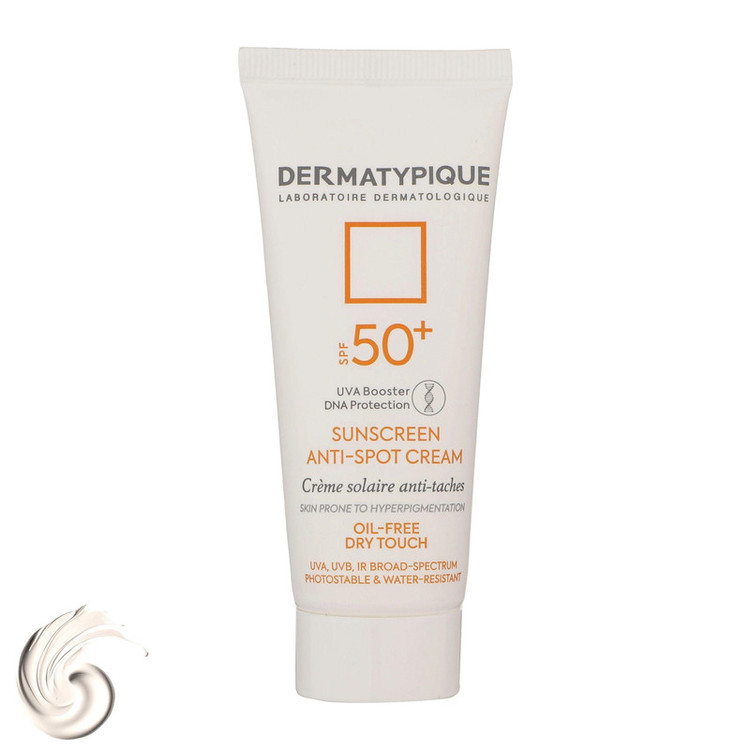 کرم ضدآفتاب بیرنگ درماتیپیک SPF50 مدل Anti spot مناسب انواع پوست، حجم 40 میلیلیتر