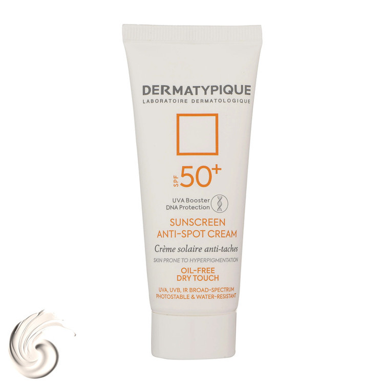کرم ضدآفتاب بیرنگ درماتیپیک SPF50 مدل Anti spot مناسب انواع پوست، حجم 40 میلیلیتر