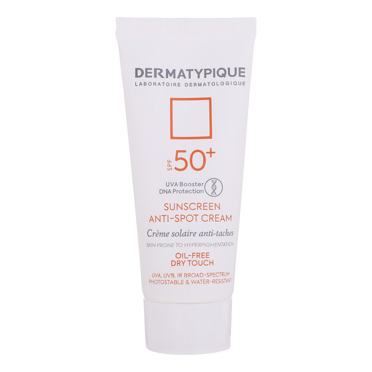 کرم ضدآفتاب بیرنگ درماتیپیک SPF50 مدل Anti spot مناسب انواع پوست، حجم 40 میلیلیتر