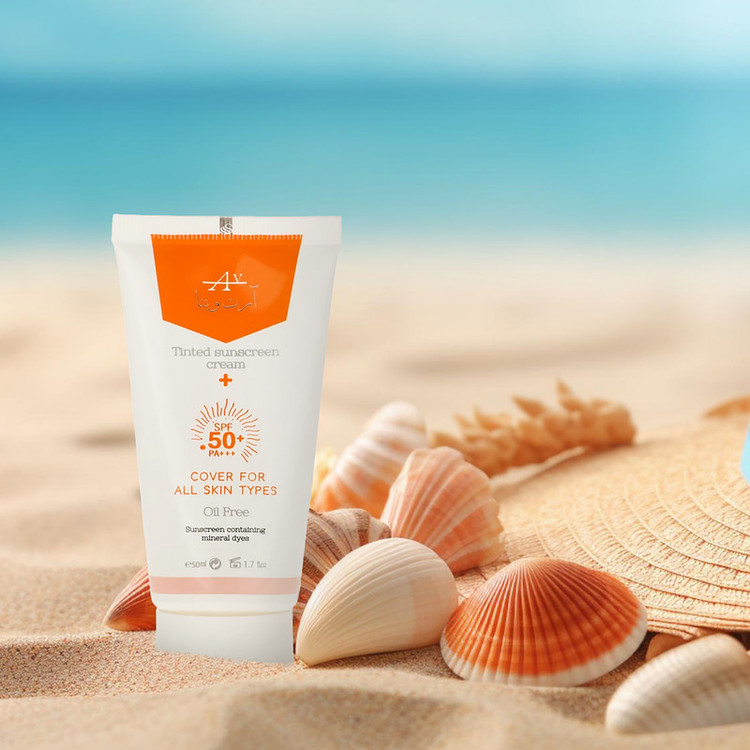 کرم ضد آفتاب رنگی آرت وینا SPF 50 مدل 2 محافظ PA+++ ،UVA ،UVB مناسب انواع پوست حجم 50 میلیلیتر