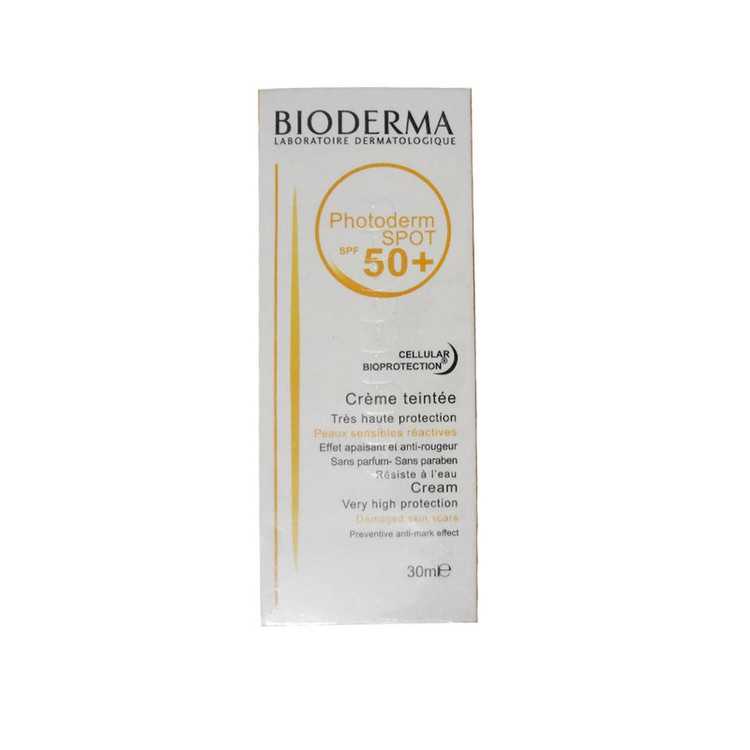 كرم ضد آفتاب بي رنگ صورت بيودرما SPF 50 مدل فتودرم محافظ در برابر اشعه UVA مناسب براي انواع پوست حجم 30 ميلي ليتر