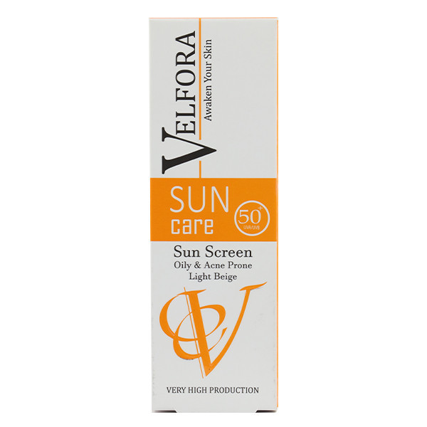 کرم ضد آفتاب رنگی ولفرا spf50 مدل 05 مناسب پوست های چرب و حساس وزن 40 گرم