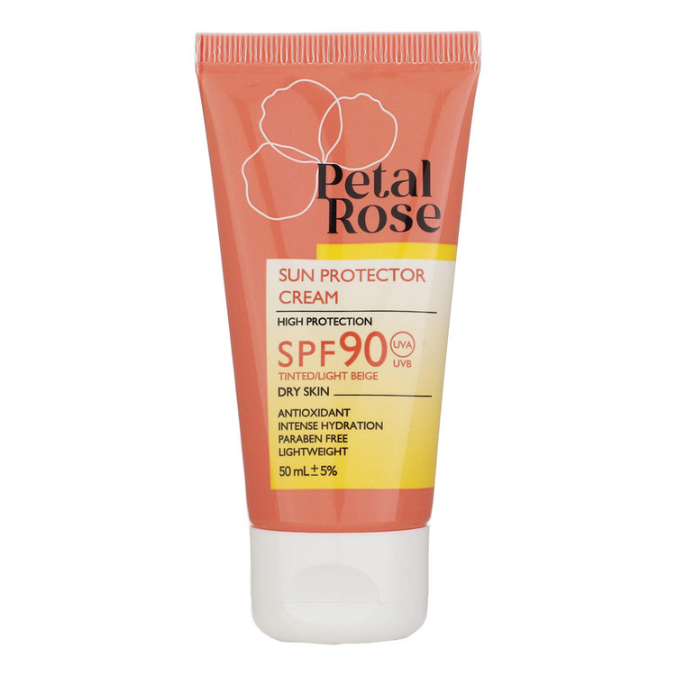 کرم ضد آفتاب رنگی پتال رز SPF 90 مدل 01 مناسب پوست خشک حجم 50 میلیلیتر