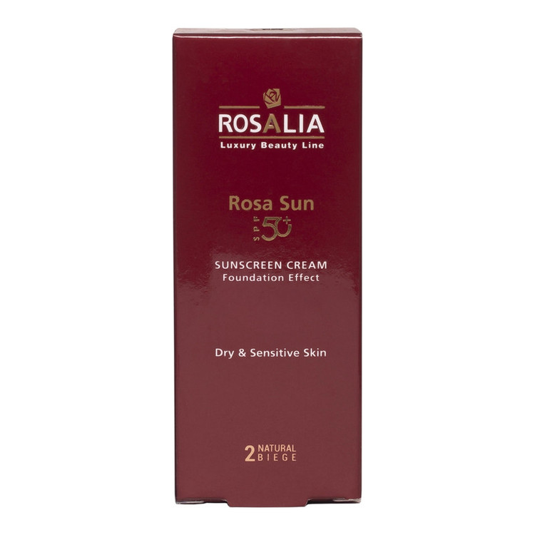 کرم ضد آفتاب رنگی رزالیا SPF50 مدل D-S Skin_LB مناسب پوست های خشک و حساس حجم 40 میلی لیتر