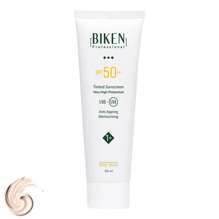 کرم ضدآفتاب رنگی بیکن +SPF50 شماره +1، مناسب پوستهای چرب، حجم 50 میلیلیتر
