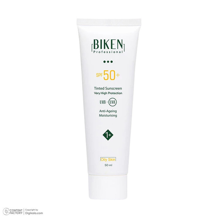 کرم ضدآفتاب رنگی بیکن +SPF50 شماره +1، مناسب پوستهای چرب، حجم 50 میلیلیتر