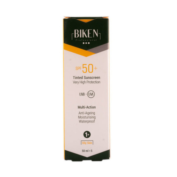 کرم ضدآفتاب رنگی بیکن +SPF50 شماره +1، مناسب پوستهای چرب، حجم 50 میلیلیتر