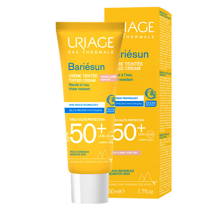 کرم ضد آفتاب رنگی اوریاژ SPF50 مدل Bariesun مناسب پوست حساس حجم 50 میلی لیتر