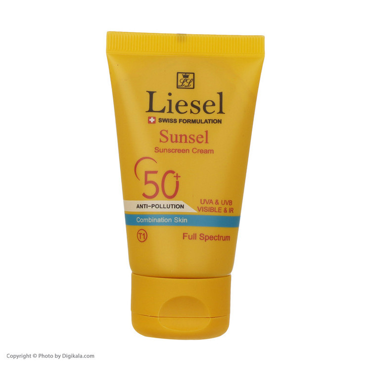 کرم ضد آفتاب رنگی لایسل SPF50 مدل 445 T2 Sunsel مناسب پوست های مختلط حجم 40 میلی لیتر