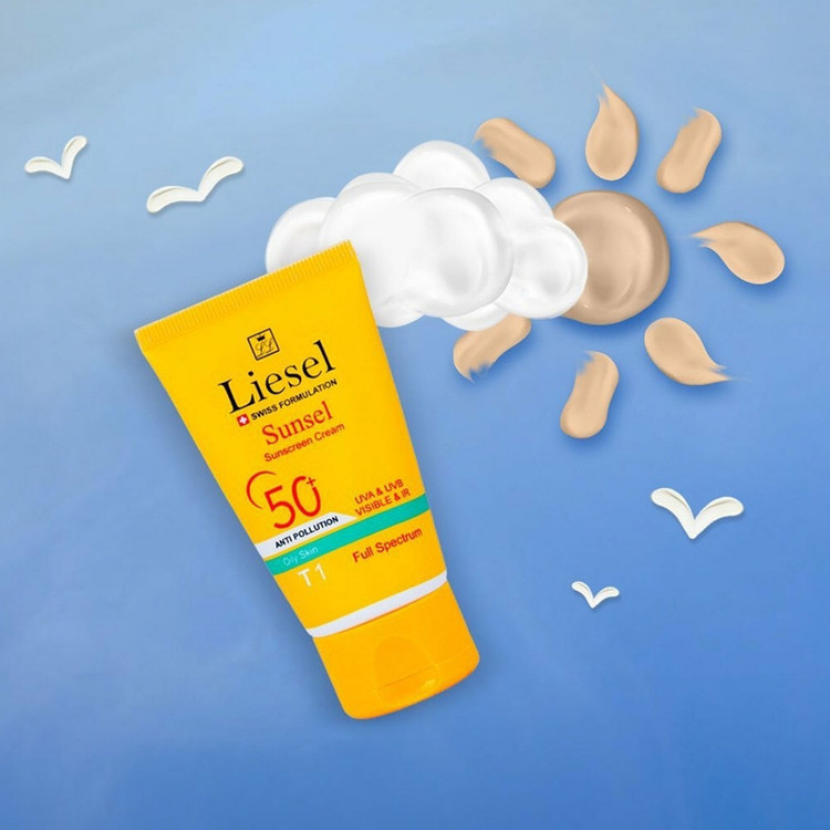 کرم ضد آفتاب رنگی لایسل SPF50 مدل 445 T2 Sunsel مناسب پوست های مختلط حجم 40 میلی لیتر