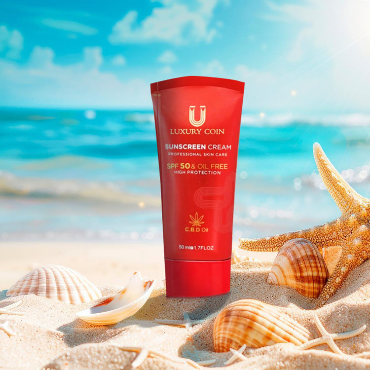 کرم ضدآفتاب بدون رنگ لاکچری کوین SPF50 مدل 001 مناسب انواع پوست، حجم 50 میلیلیتر