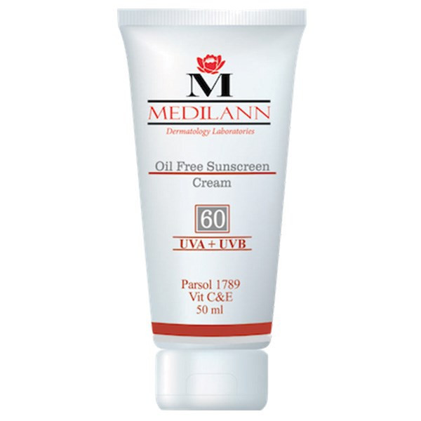 کرم ضد آفتاب رنگی مدیلن SPF60 مناسب پوست چرب حجم 50 میلی لیتر