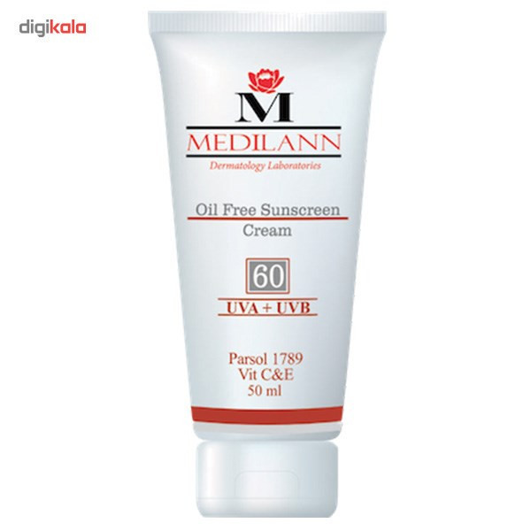 کرم ضد آفتاب رنگی مدیلن SPF60 مناسب پوست چرب حجم 50 میلی لیتر