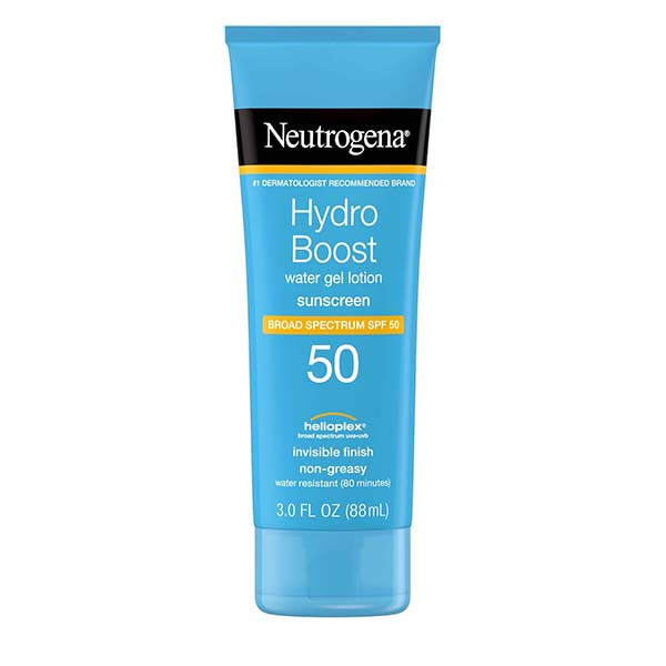 لوسیون ضد آفتاب بدون رنگ نوتروژینا SPF 50 مدل Hydro Boost مناسب انواع پوست حجم 88 میلی لیتر