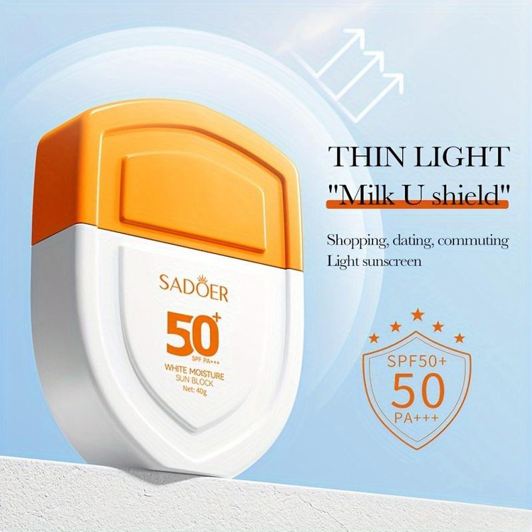 کرم ضد آفتاب بدون رنگ صورت سادور spf50 مدل DURABLE محافظ PA+++,UVA،UVB مناسب برای انواع پوست وزن 40 گرم
