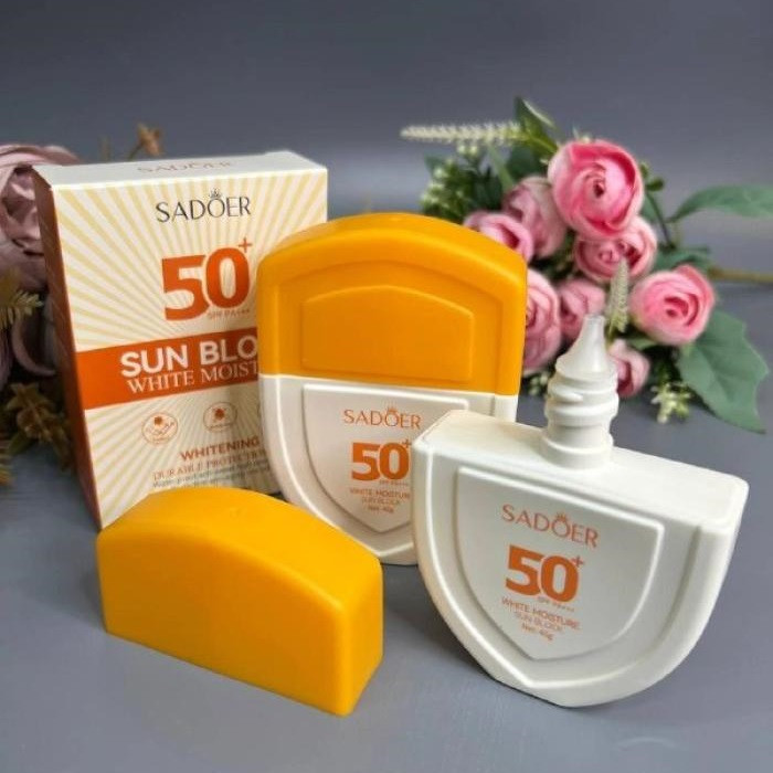 کرم ضد آفتاب بدون رنگ صورت سادور spf50 مدل DURABLE محافظ PA+++,UVA،UVB مناسب برای انواع پوست وزن 40 گرم