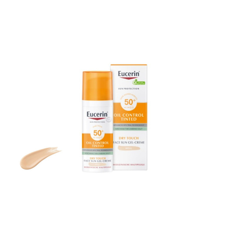 کرم ضد آفتاب رنگی صورت اوسرین spf50 مدل oil control محافظ UVA،UVB مناسب برای پوست چرب حجم 50 میلی لیتر