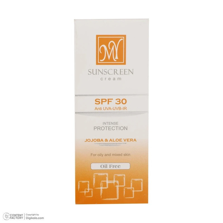 کرم ضد آفتاب بی رنگ صورت، بدن و گردن مای SPF 30 مدل Intense Protection محافظ در برابر اشعه UVA و UVB مناسب برای پوستهای چرب و مختلط حجم 50 میلیلیتر مجموعه دو عددی