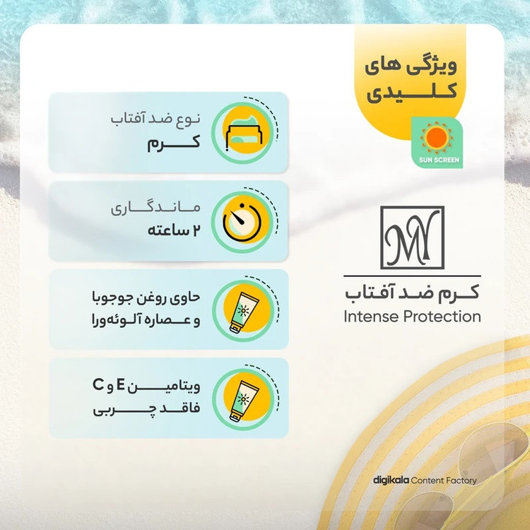 کرم ضد آفتاب بی رنگ صورت، بدن و گردن مای SPF 30 مدل Intense Protection محافظ در برابر اشعه UVA و UVB مناسب برای پوستهای چرب و مختلط حجم 50 میلیلیتر مجموعه دو عددی