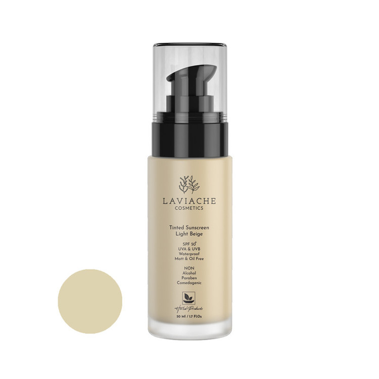 کرم ضد آفتاب رنگی لاویاچه +SPF 50 مدل ضد آب L مناسب انواع پوست حجم 50 میلیلیتر